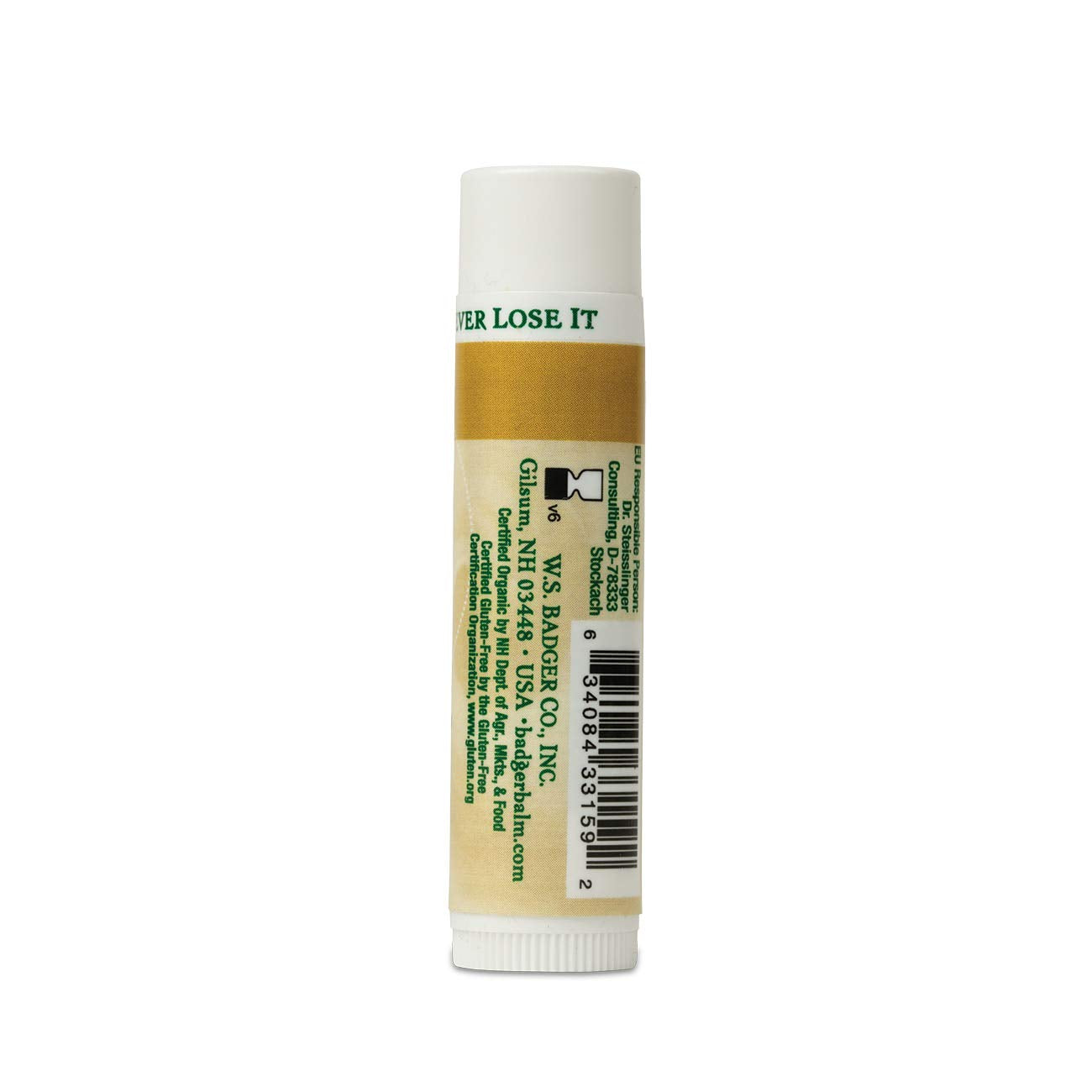 Badger Unscented Classic Lip Balm, USDA Certified Organic, Moisturizing, 0.15 oz (2 pack)