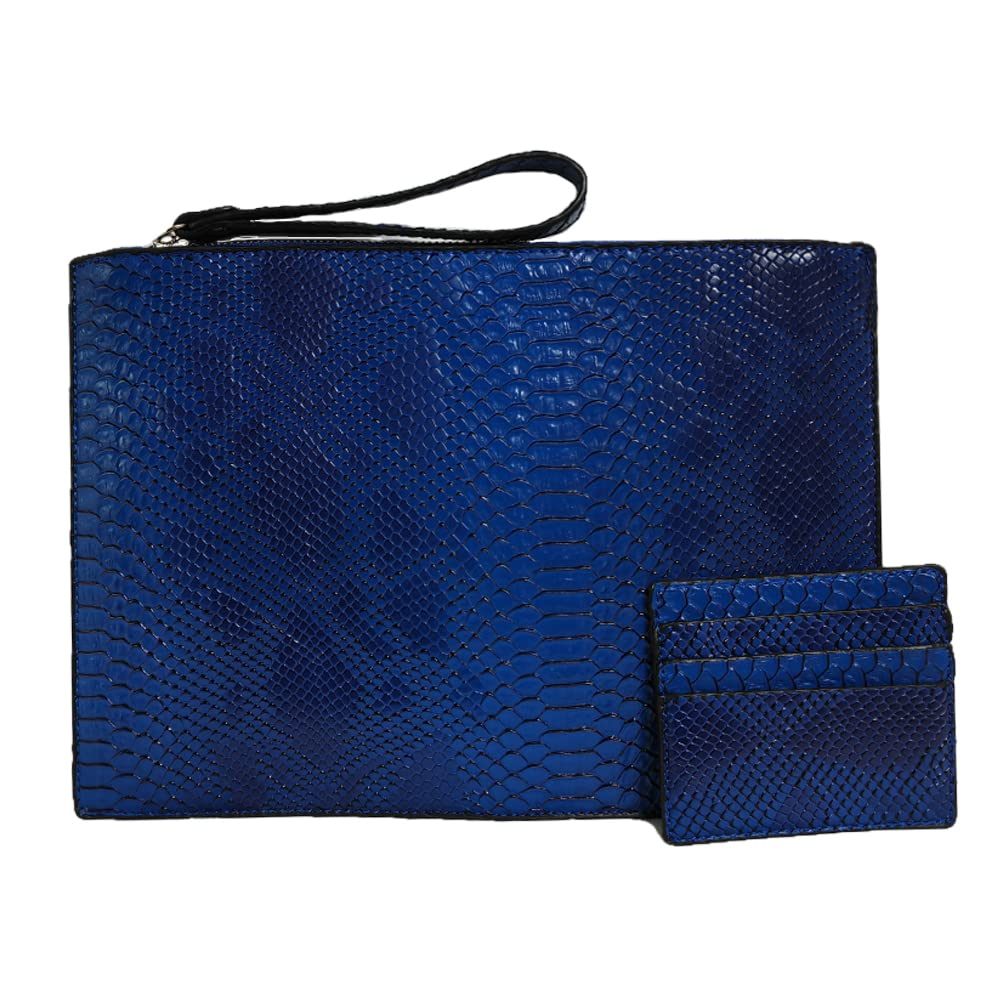 NIGEDU Women Clutches Fashion Snakeskin PU Leather Party Envelope Purse Bag