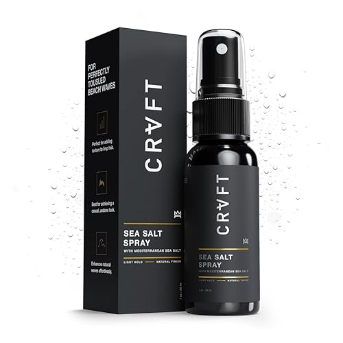 CRVFT Sea Salt Spray 1oz | Light Hold/Natural Finish | Add Volume & Texture | Ideal for All Hair Types & Lengths | Men's Texturizing Surf Spray | Made