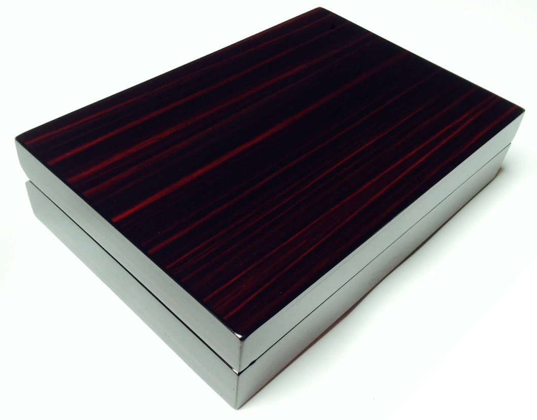4 Less Co Cufflink Storage Box Case Display Wood Ring Organizer - Ebony 4091EB