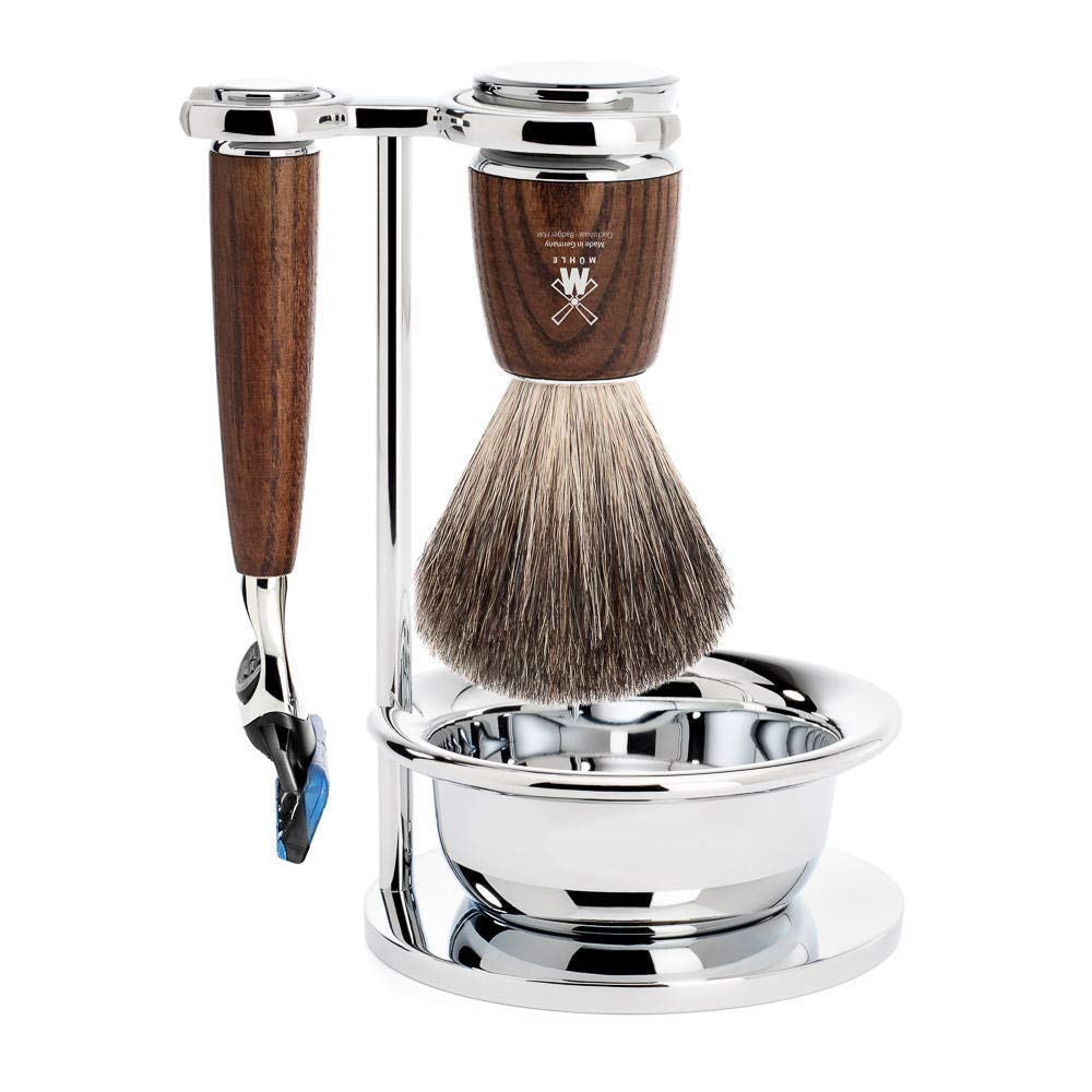 MÜHLE RYTMO Shaving Kit for Men, Steamed Ash Wet Shaving Grooming Set Beauty and Personal Care MÜHLE