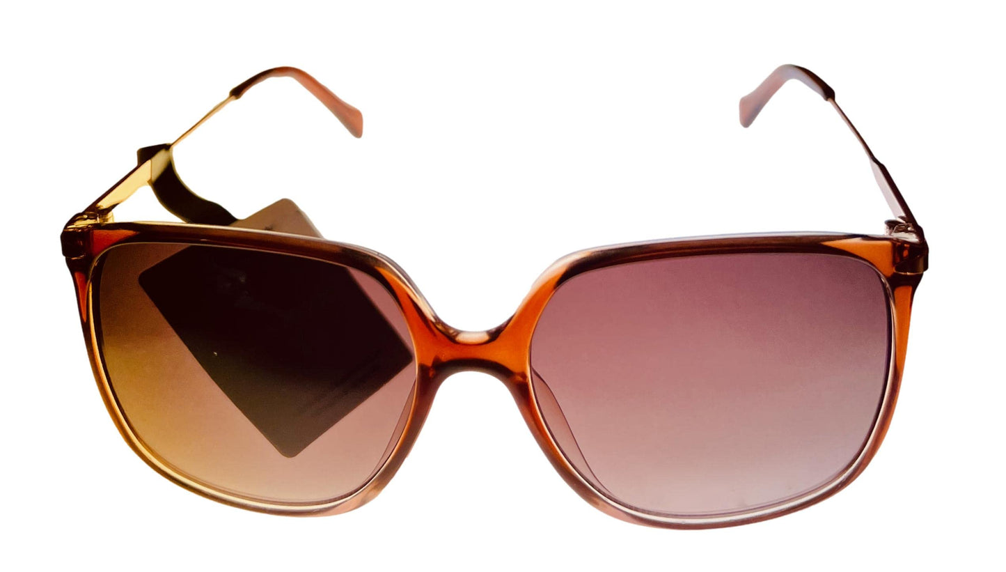 Lucky Brand Women's Lucky Sunglasses Brown to Blush Gradient Square, 58-16-140