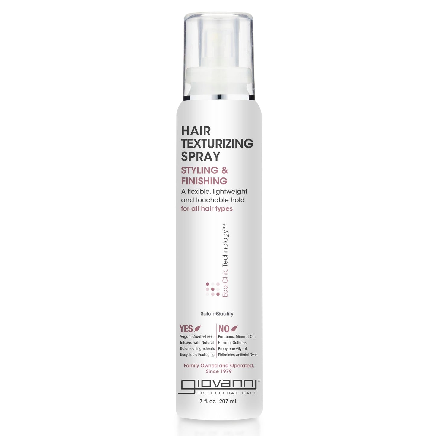 GIOVANNI Hair Texturizing Spray - Flexible Hold, Controls and Defines Hairstyles, Improves Hair Texture, Smooths Frizz, For All Hair Types - 7 oz