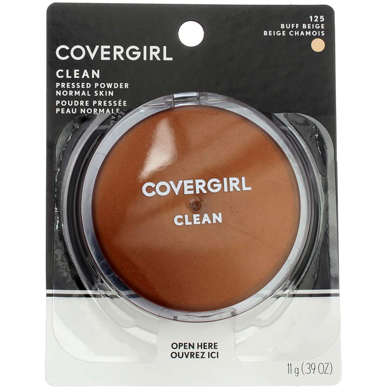 CoverGirl Clean Pressed Powder Compact, Buff Beige 125 .39 oz (11 g)