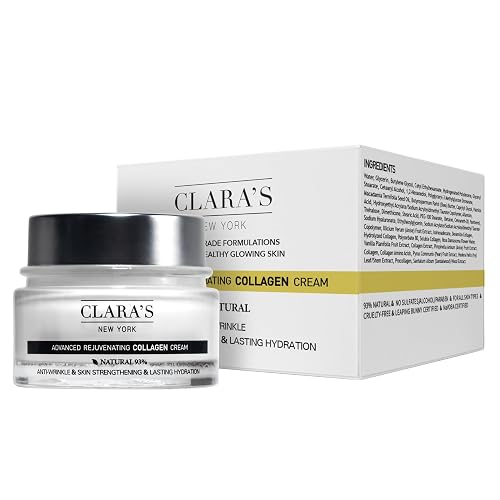 CLARA'S NEW YORK Advanced Rejuvenating Collagen Cream, Anti-Wrinkle and Made for Healthy Glowing Skin, Rich, Non-sticky, Fast-absorbing Formula 50ml