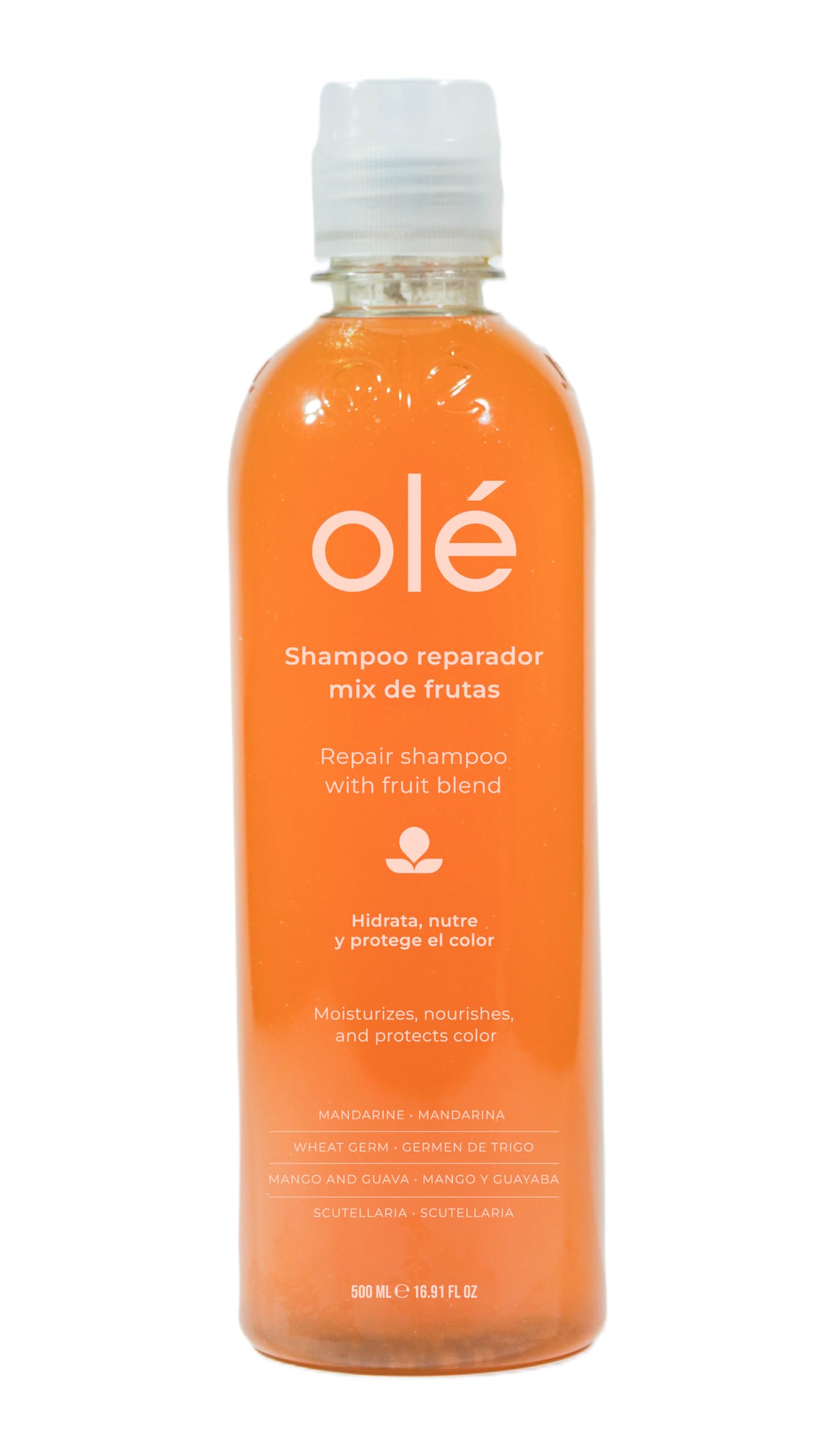 OLÉ Color-Protective Hair 5 Piece Pack - Fruit Mix Shampoo + Mango Butter & Tangerine Conditioner + Detangling Thermo protector + Anti-Frizz