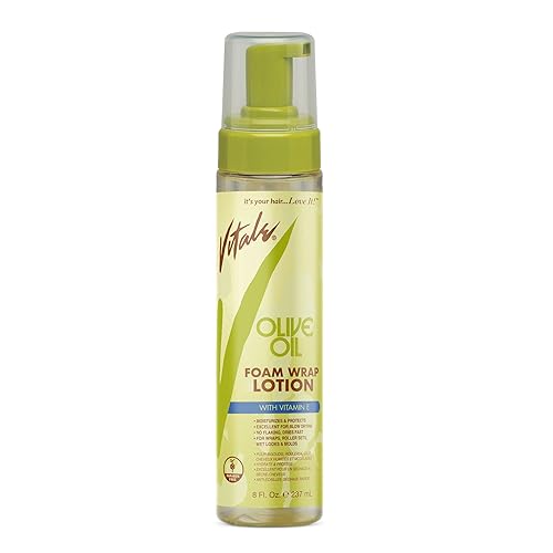 VITALE Olive Oil Foam Wrap Hair Lotion, 8 fl oz - Flake-Free Anti-Breakage Styling - for Men & Women - Safe for Color Treated Scalp - Moisturize