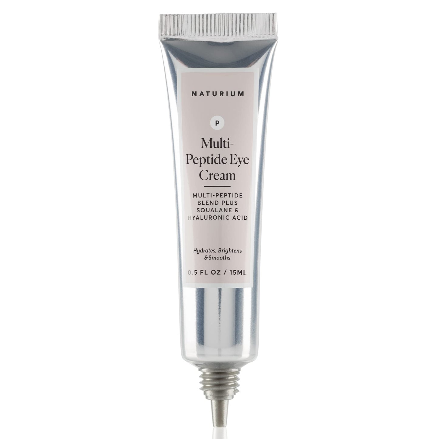Naturium Multi-Peptide Eye Cream, Smoothing & Anti-Aging Skincare, with Squalene & Hyaluronic Acid, 0.5 oz