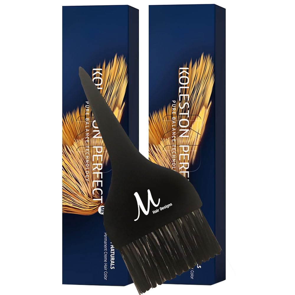 Koleston Perfect ME+ 9/97 Very Light Blonde/Cendre Brown Permanent Hair Color Creme 2 Ounce (Pack of 2) With Tint Brush - Long-Lasting Gray Coverage