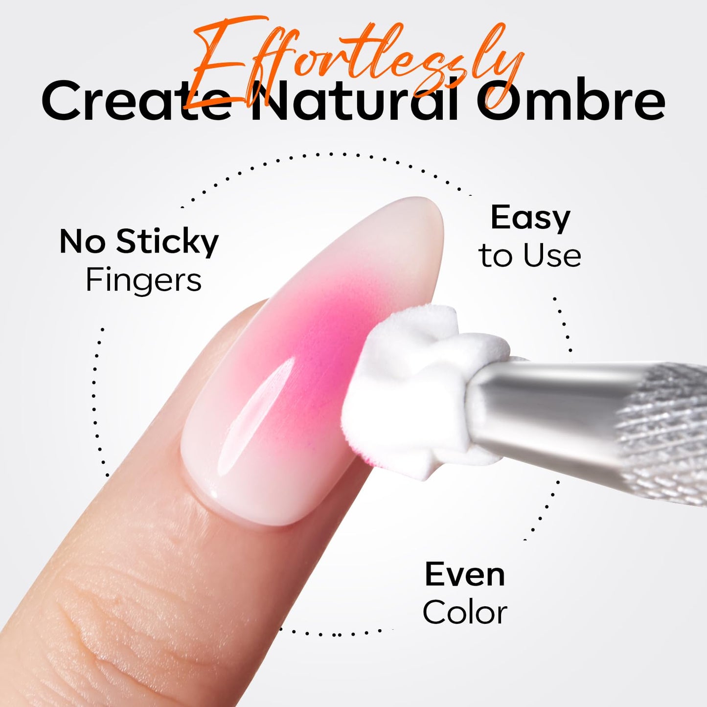 Modelones 150pcs Nail Sponges for Ombre, Nail Art Sponge with Grabbing Pen Reusable Soft Sponges for Gradient Ombre Blush Chrome Design Effects Beauty and Personal Care modelones