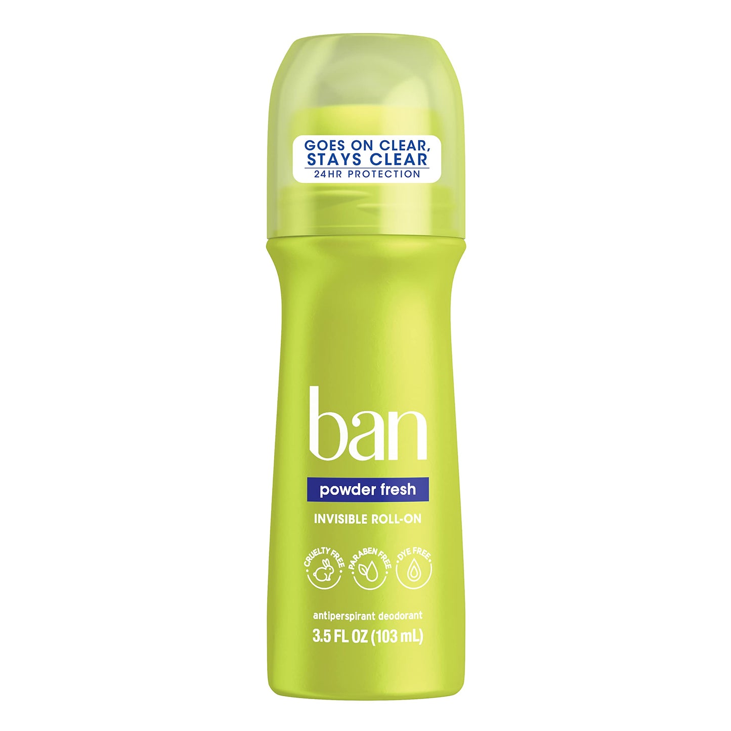 Ban Powder Fresh 24-hour Invisible Antiperspirant, Roll-on Deodorant for Women and Men, Underarm Wetness Protection, with Odor-fighting Ingredients Beauty and Personal Care Ban
