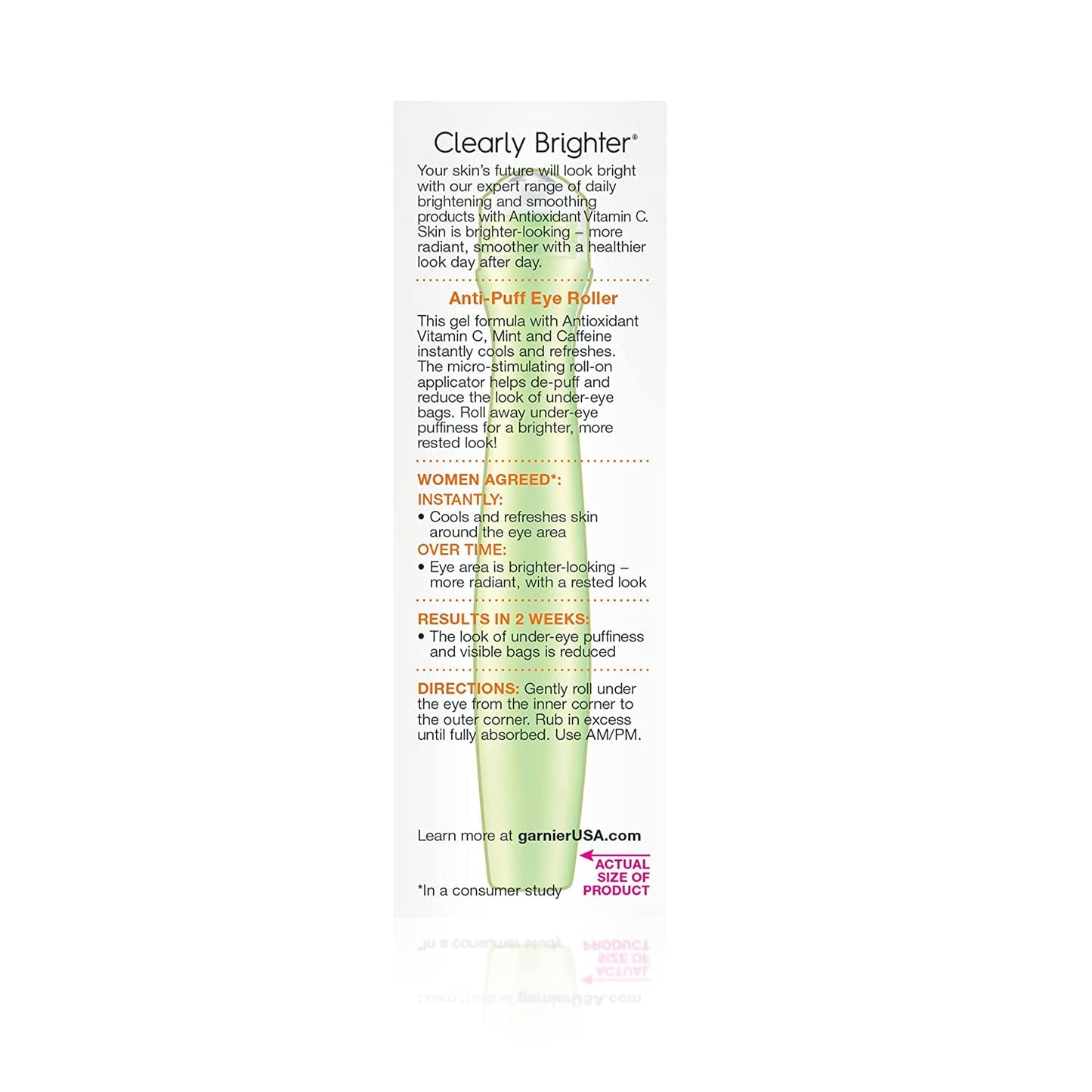 Garnier SkinActive Clearly Brighter Anti-Puff Eye Roller 0.5 oz (Pack of 3)