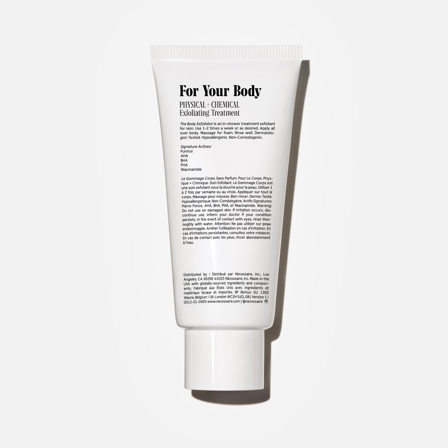 Nécessaire The Body Exfoliator. AHA/BHA/PHA. Resurface Skin. Smooth KP and Rough Patches. Hypoallergenic. Dermatologist-Tested. 180 ml / 6.1 fl oz Beauty and Personal Care Nécessaire