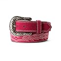 ARIAT Women's Casanova Embroidered Boot Stitch Belt, Pink, Large