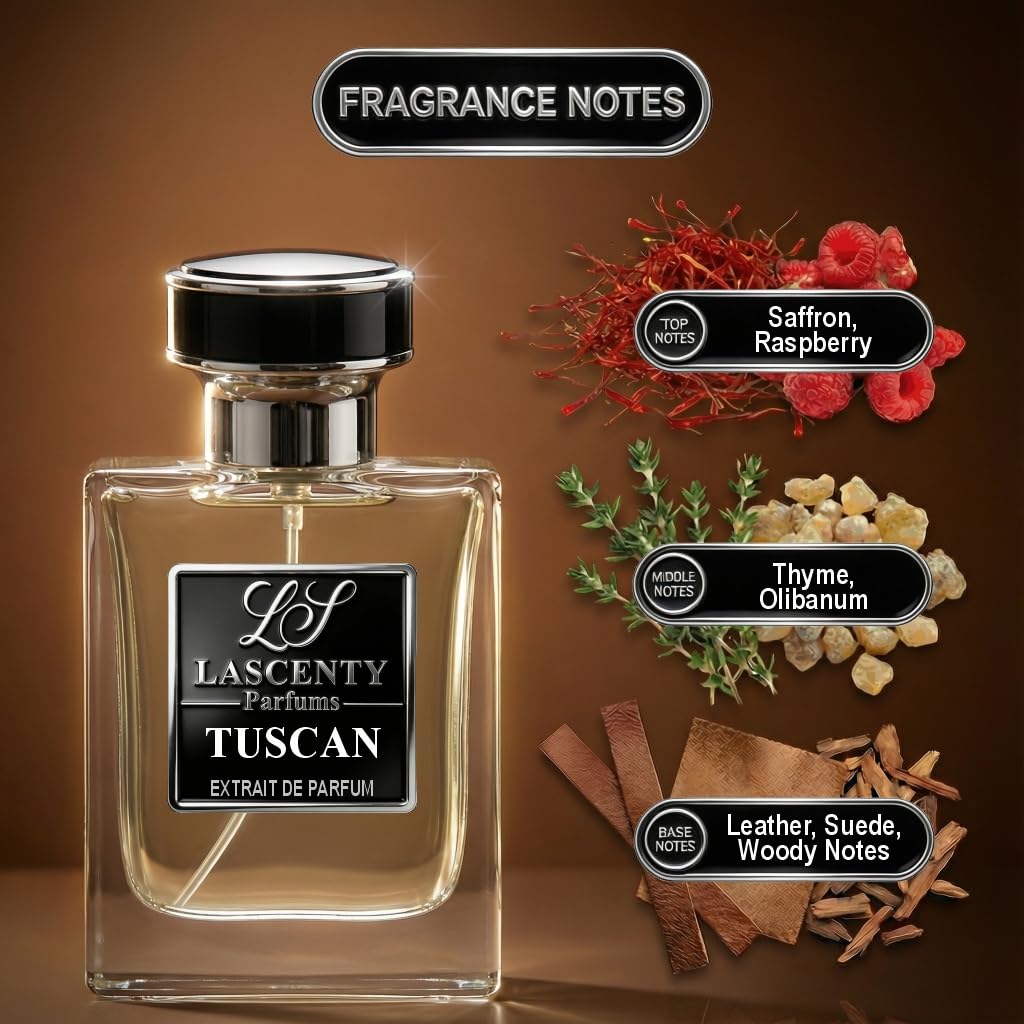 LaScenty TUSCAN Inspired by Tuscan Leather, Leather Amber Woody Perfume and Cologne for Men and Women, Long Lasting Intense Fragrance with Strong High Beauty & Personal Care LaScenty