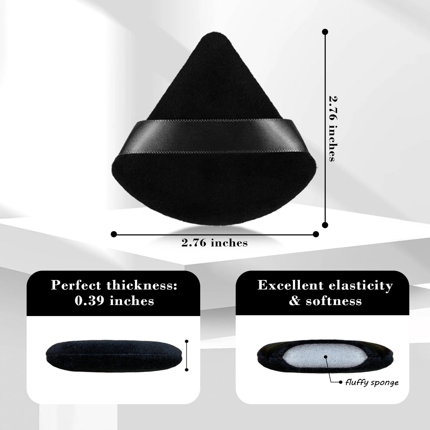 8Pcs of Triangular Powder Puff Makeup Sponges, Made of Super-soft Velvet, Designed for Contouring, Eye, and Corner, Beauty Blender Foundation Mixing Beauty and Personal Care RAREIUS