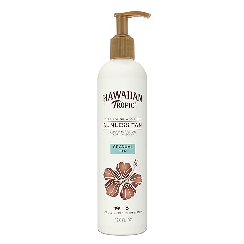 Hawaiian Tropic Aloha Glow Gradual Self Tanning Lotion, 12.6 fl oz | Sunless Tanning Lotion Self Tanner, 12.6 fl oz