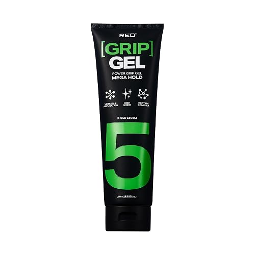 Red by Kiss Power Grip Gel - Long-Lasting Hold, Frizz-Free, High Shine, Protein Complex, Edge Control & Curl Definition (Mega Hold, 8.5 oz)