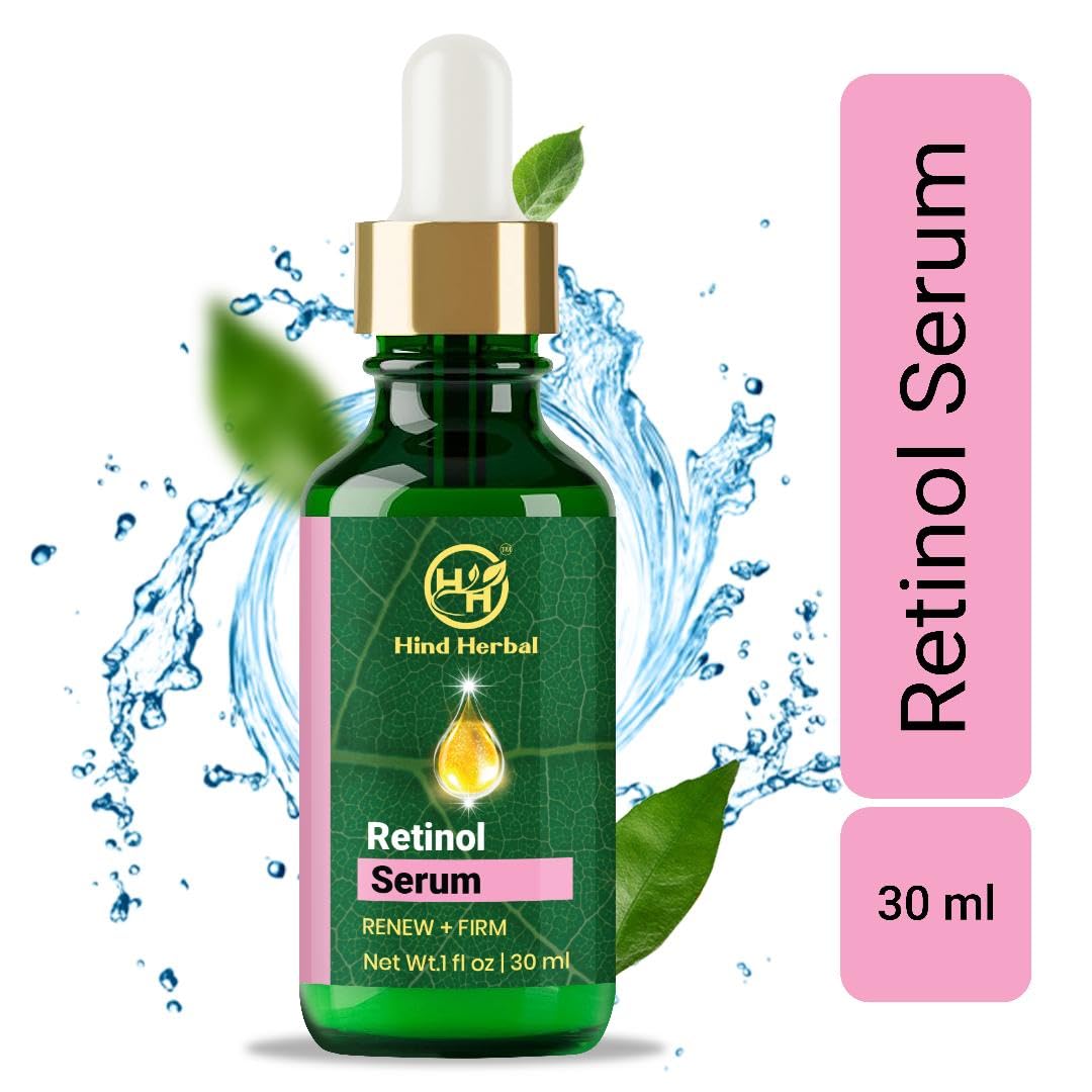 Hind Herbal Improved Vitamin C Hyaluronic Acid Retinol Serum Set of 3 (1 Fl Oz each) Brightening, Face Firming, Hydrating Skincare Routine Kit, Anti