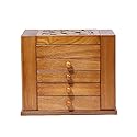 Wolfroady Wooden Jewelry Box for Women, Jewelry Organizer Box for Necklaces and Rings Jewelries, Watches, Storage Box Cherry