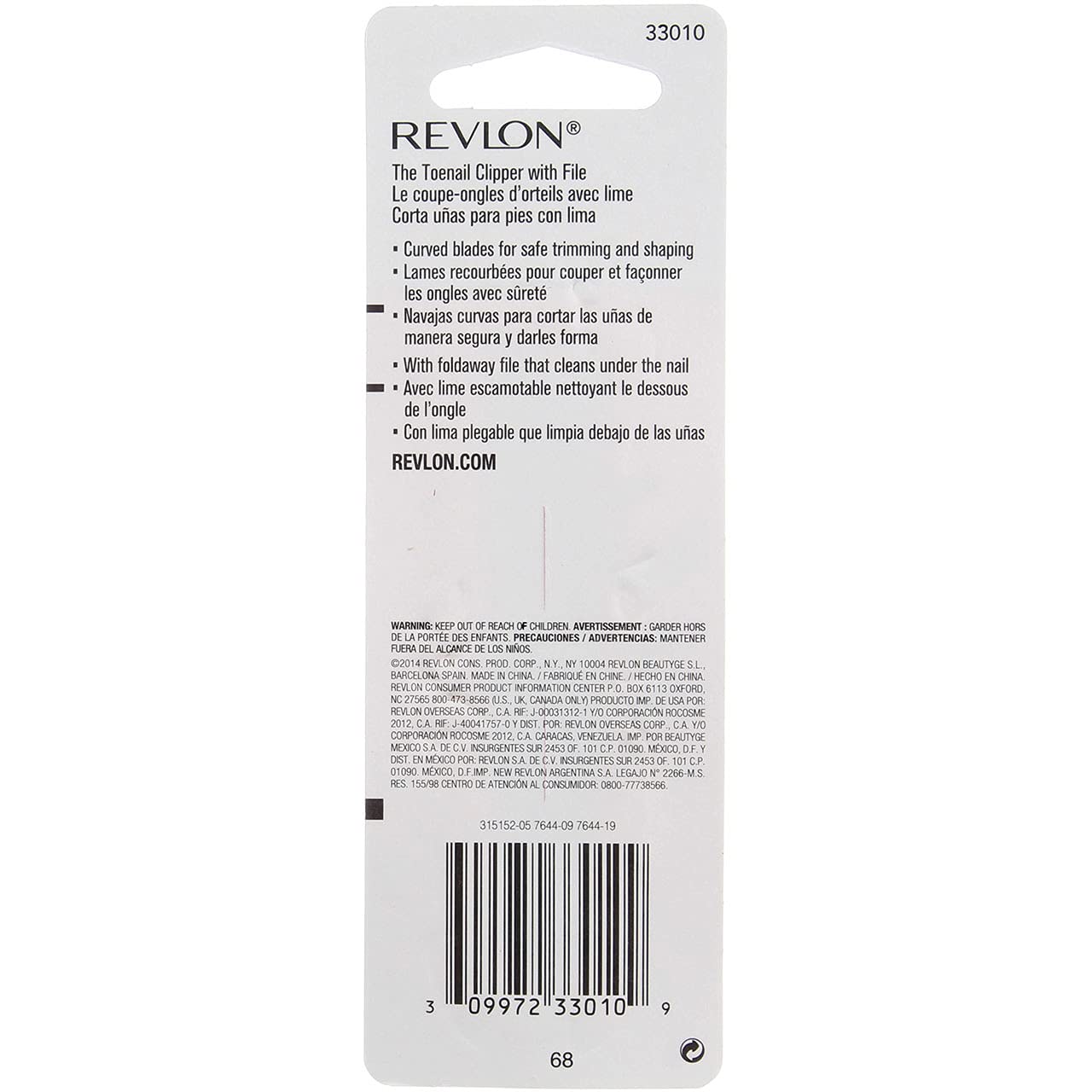 Revlon Toenail Clipper, 1 ea (Pack of 3)