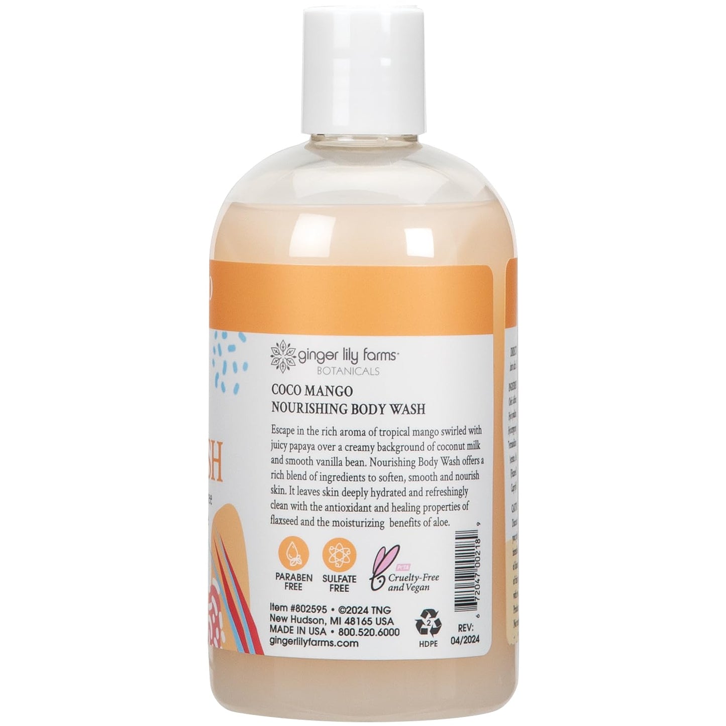 Ginger Lily Farms Botanicals Nourishing Body Wash, Coco Mango, 100% Vegan & Cruelty-Free, Coconut Mango Scent, 12 Fl Oz (Pack of 6) Beauty & Personal Care Ginger Lily Farms