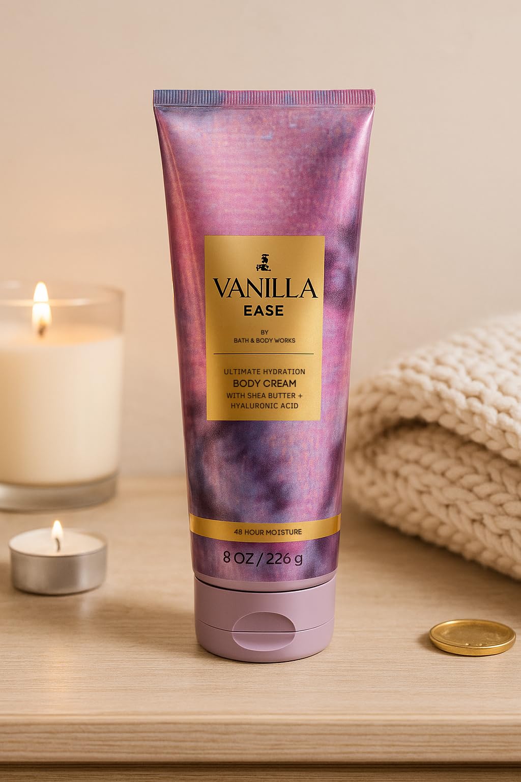 Bath & Body Works Vanilla Ease Ultimate Hydration Body Cream, 8 oz / 226 g - Aloe, Shea Butter, Cocoa Butter, 24-Hour Moisture (1)