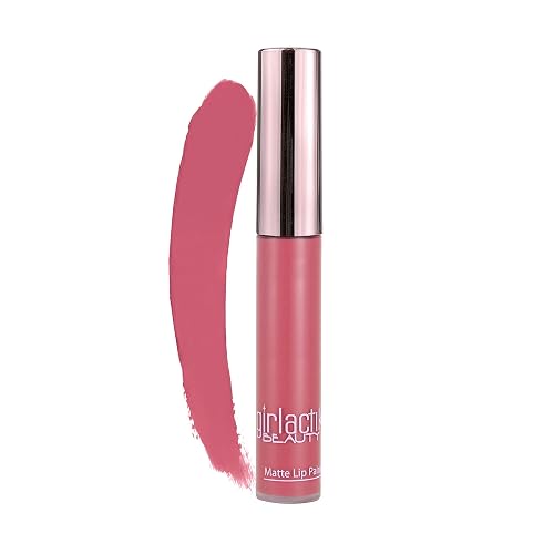 Girlactik Long Lasting Matte Lip Paint Liquid Lipstick in Allure- Long wearing, Smooth Application, Pigmented, Non-Crack Formula, Lightweight, 7.5 ml