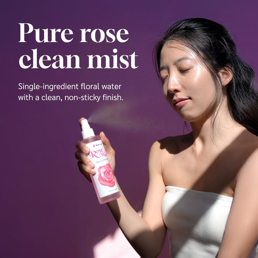 Well's Oil Rosewater Face & Hair Mist Spray (2 fl oz / 59 mL) | Floral Rosewater Hydrosol | Alcohol-Free