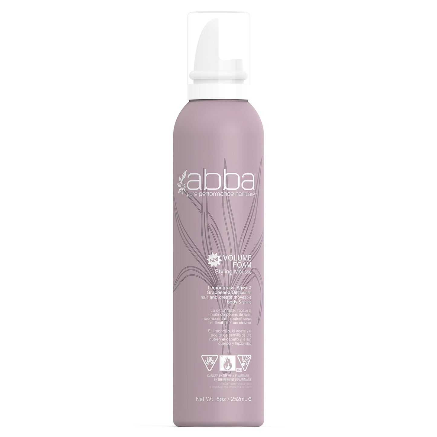 ABBA - Pure Volume Foam Styling Mousse - Grapefruit & Lemongrass, 8 fl oz