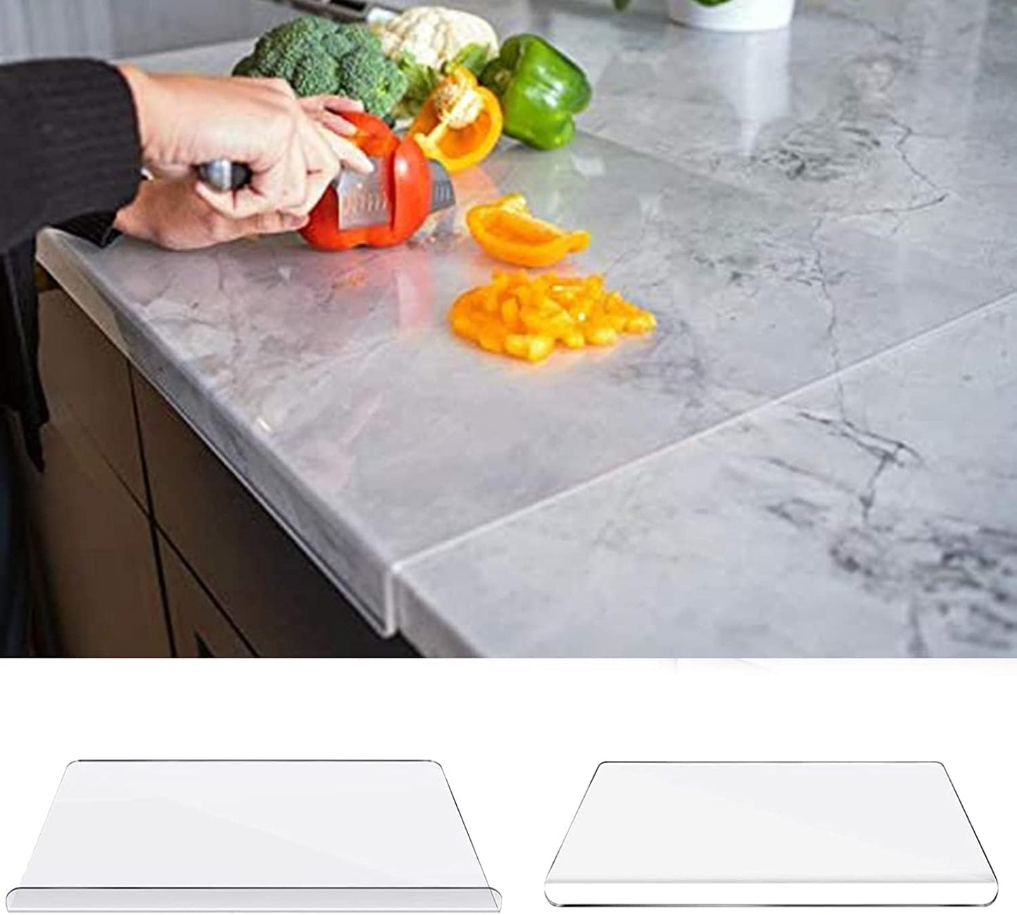 Clear Cutting Board for Kitchen with Lip with Non Slip 24" Wide x 18" Long AZM Displays