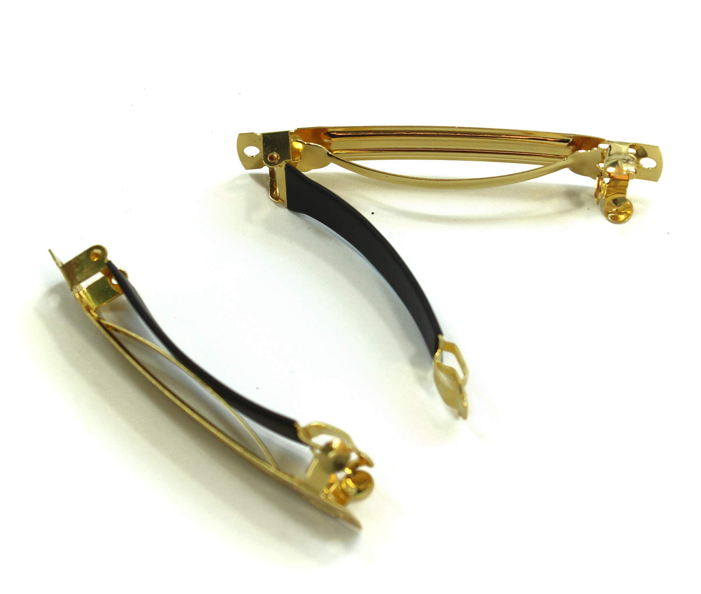 10pcs 80mm French Barrette Hair Clips for DIY Craft Project (Gold 80mm with Leather Protect)