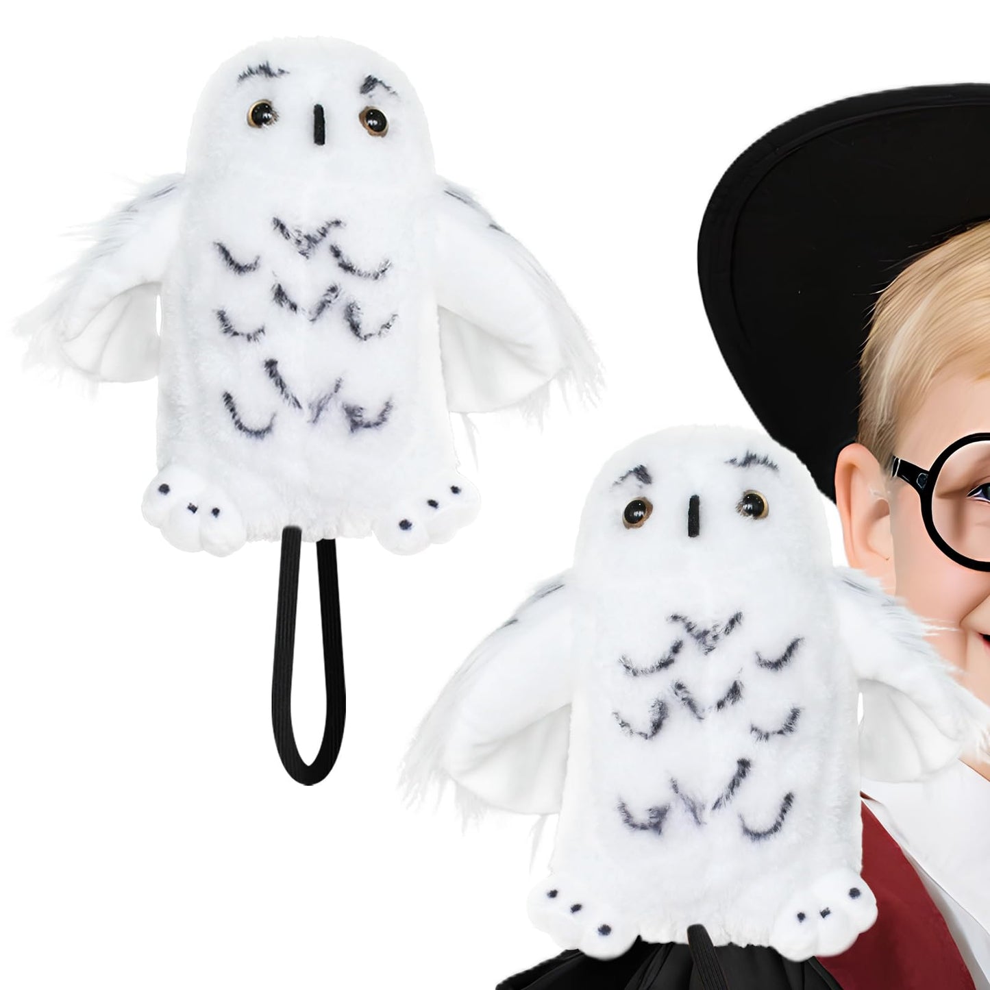 Wizard Costume Accessories Snowy Owl-Plush Stuffed Animal Halloween Cosplay Accessories for Kids