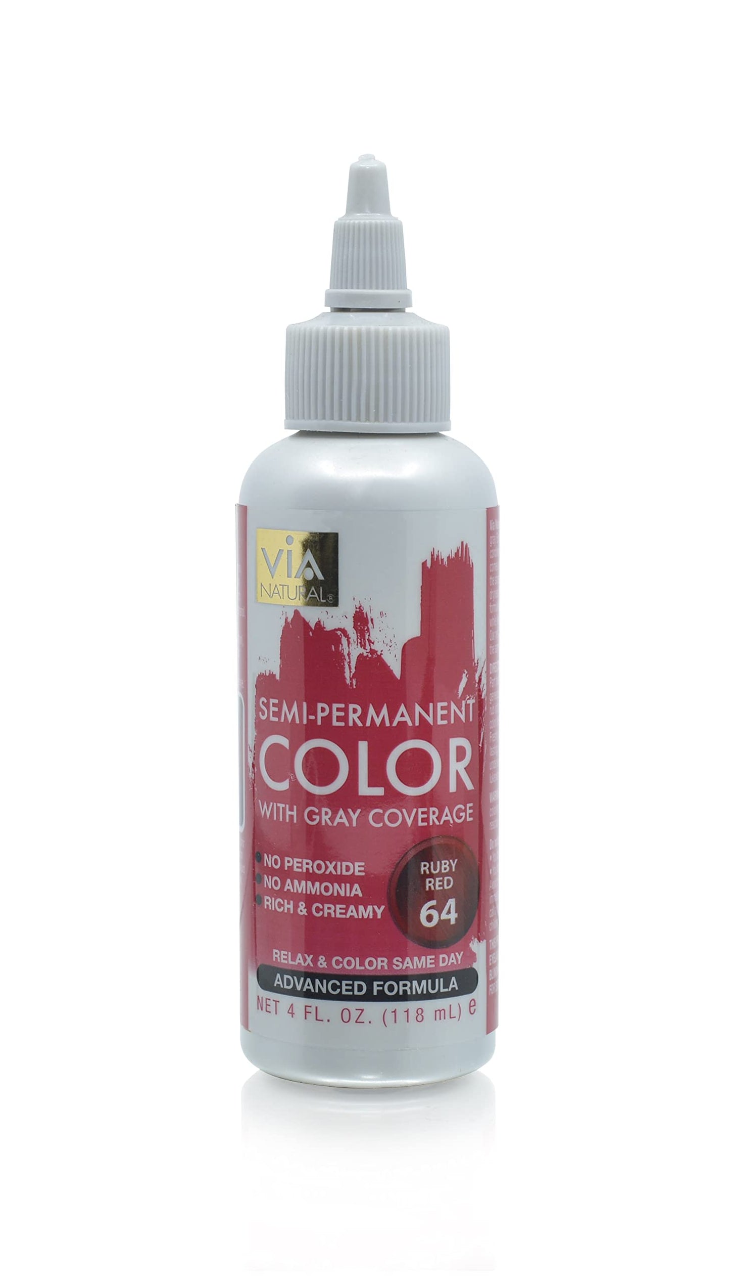 Via Natural Semi-Permanent Hair Color, 4oz - Ruby Red #64