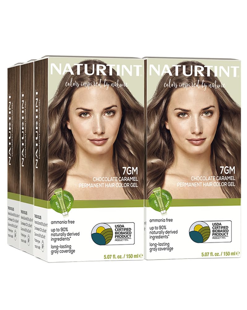 Naturtint 7GM Chocolate Caramel Permanent Hair Color (Pack of 6), Ammonia Free, Vegan, Cruelty Free, up to 100% Gray Coverage, Long Lasting Results