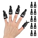 (black) 10Pcs Plastic Acrylic Nail Art Soak Off Cap Clip UV Gel Polish Remover Wrap Tool Gel Nail Polish Remover Clips for Fingernail Removal Soak Off