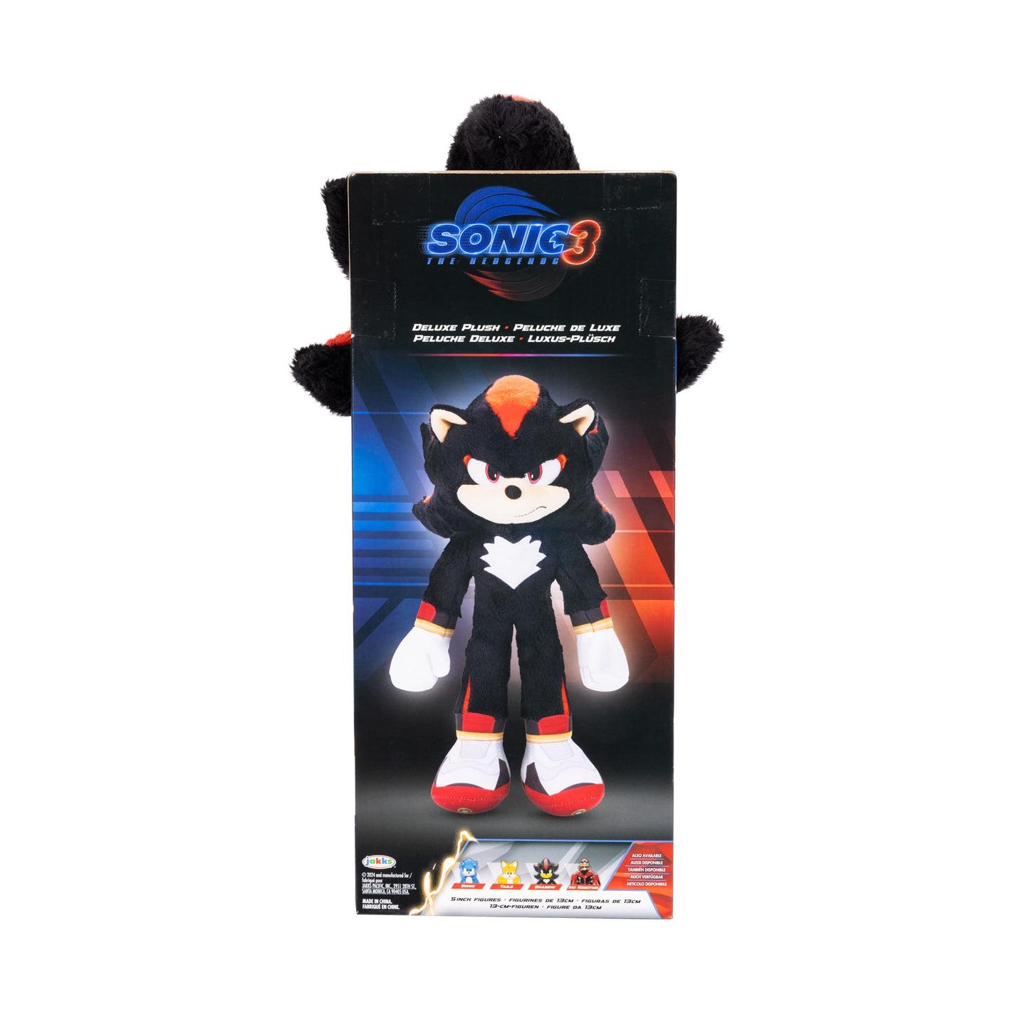 Sonic 3 The Hedgehog Deluxe Shadow Plush Toy - 33cm - Officially Licensed Sega Plush Figure - Realistic Details - Sparkling Eyes - Collectible - Ages…