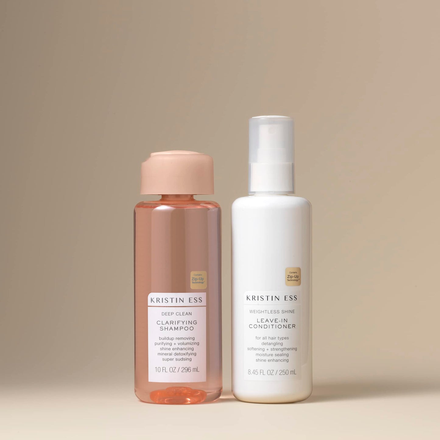 Kristin Ess Hair Deep Clean Clarifying Shampoo & Weightless Shine Leave In Conditioner - Removes Build Up, Volumizes Oily Hair, Detangles, Adds Shine