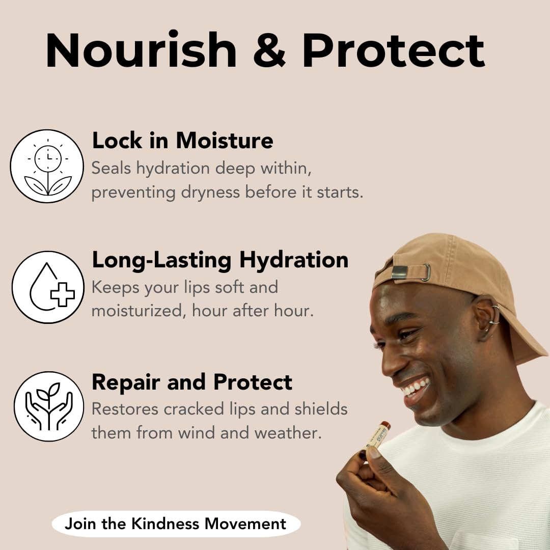 Kind Lips Organic Lip Balm Variety 3-Pack - Sweet Mint, Vanilla Lemon & Georgia Peach • 100% Natural, Clean, Gluten-Free, Grain-Free • Moisturizing