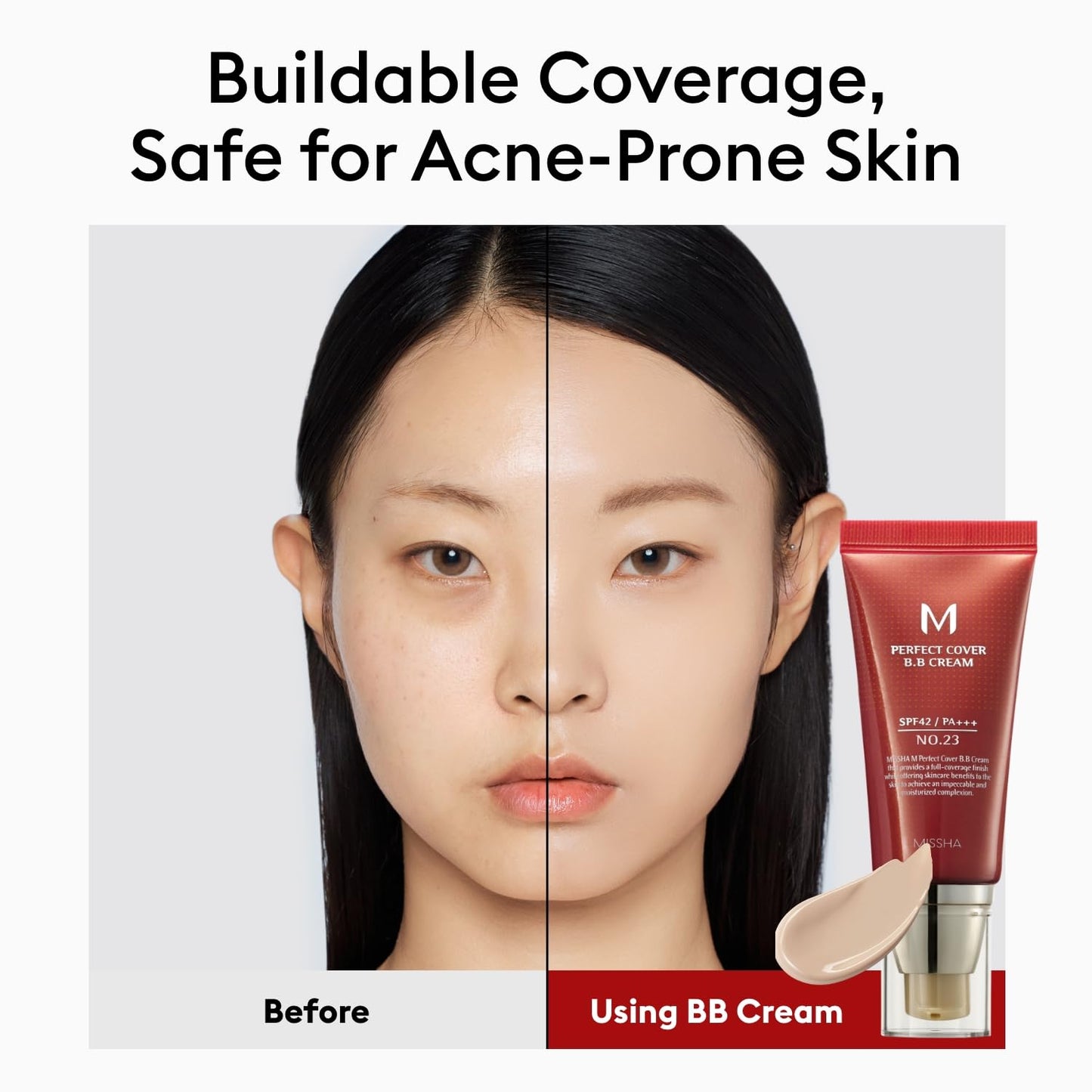 MISSHA M Perfect Cover BB Cream No.23 Natural Beige -Light/Medium with Cool/Neutral Undertone SPF 42 PA +++ 1.69 Fl Oz - Tinted Moisturizer for face Beauty and Personal Care MISSHA