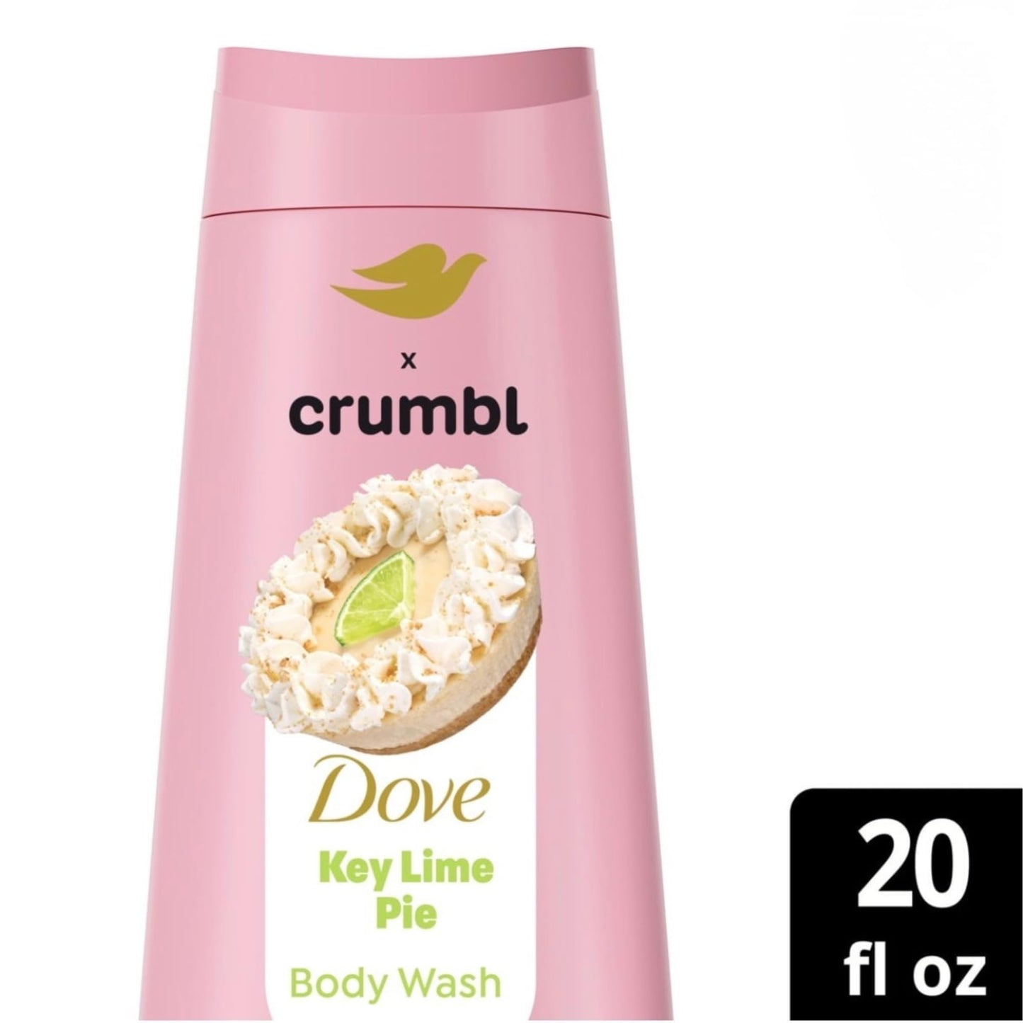 Dove x crumbl Limited Edition Key Lime Pie Nourishing Body Wash, 20 fl oz and Body Scrub, 15 oz Set