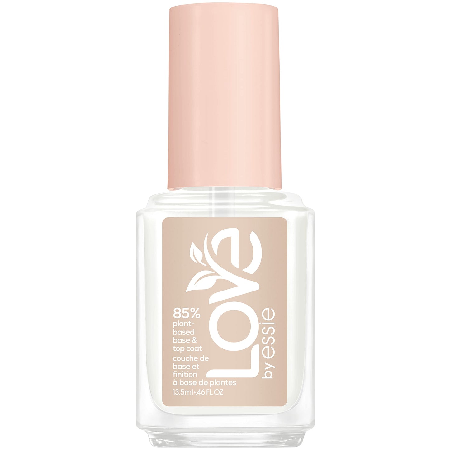 LOVE by essie Nail Care, 85% Plant-based, Salon-Quality, Base and Top Coat, 0.46 Fl Oz
