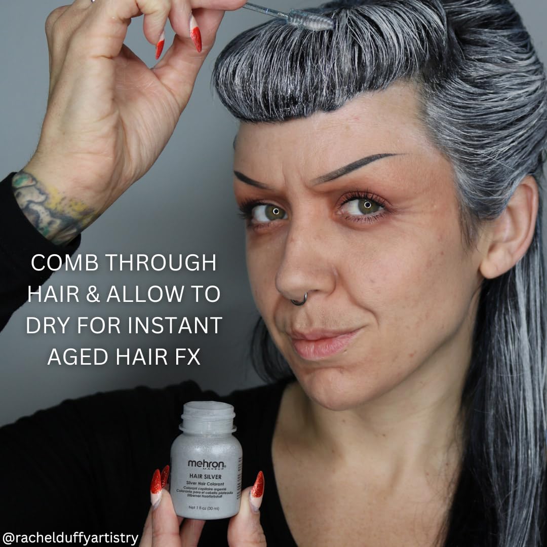 Mehron Makeup Hair White/Hair Silver (4.5 oz, Silver)