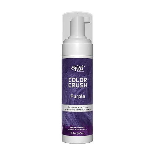 Splat Color Crush Bold Foam Hair Color, Purple, 5 oz., Refresh Vivid Colors in Just 10 Minutes, Lasts Up to 10 Washes, Buildable Foam Hair Product