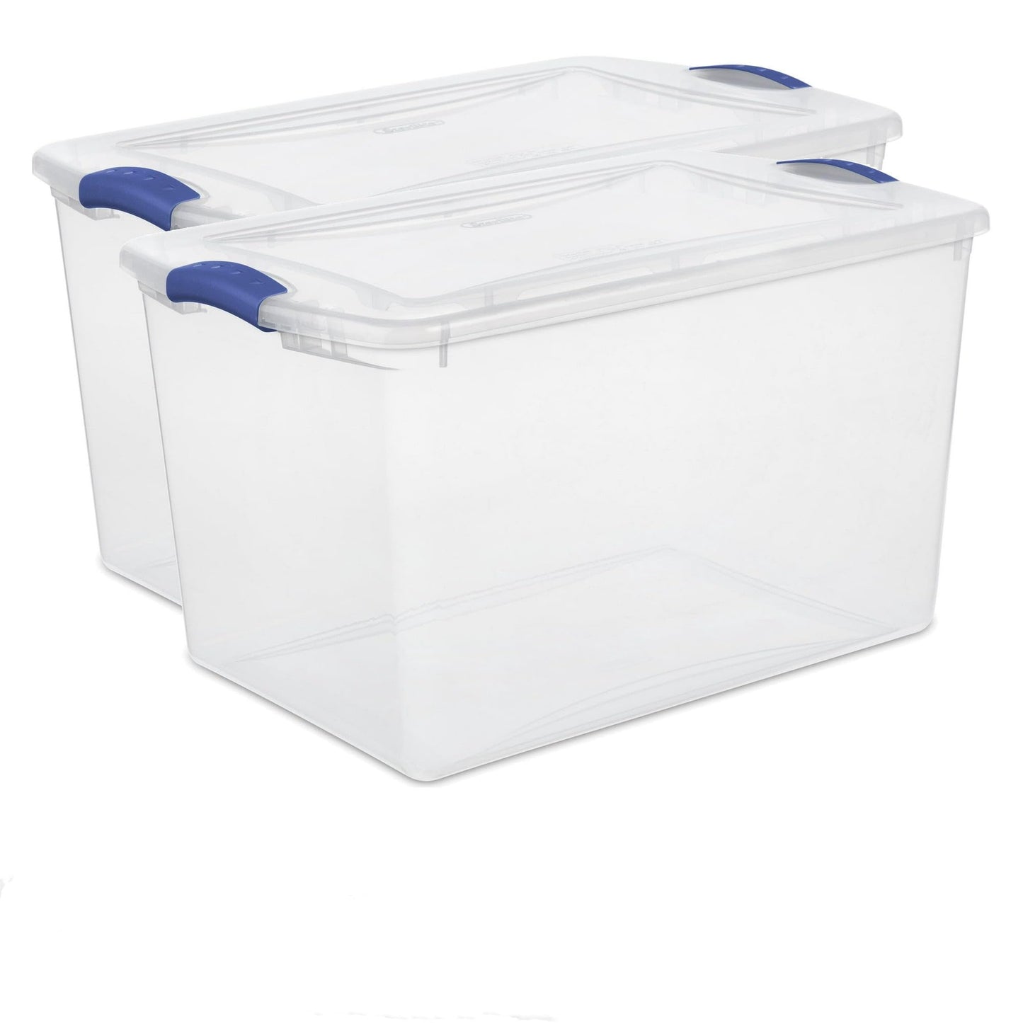 TnLoji 2-Pack 66 Quart Clear Storage Bin, Plastic Storage Box Container with Latch Lid for Organizing