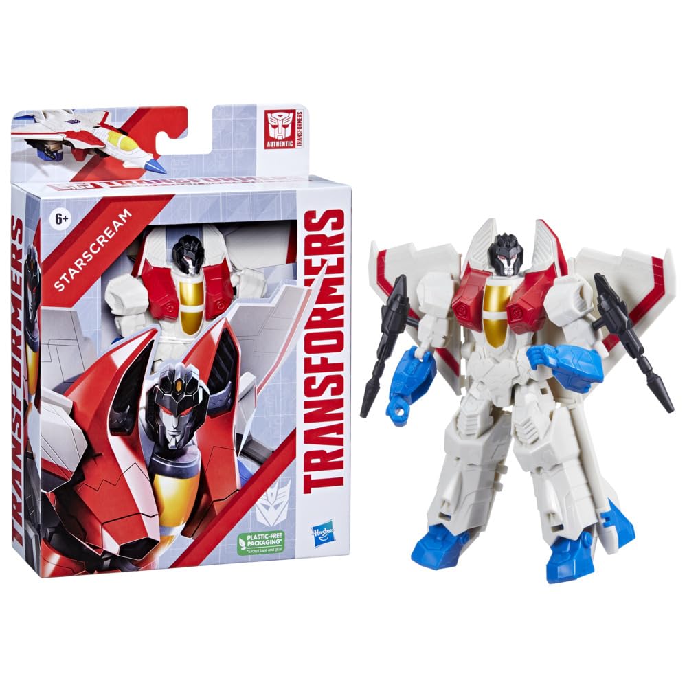 Transformers Generations Toys Authentics Starscream Action Figure (7”), Red