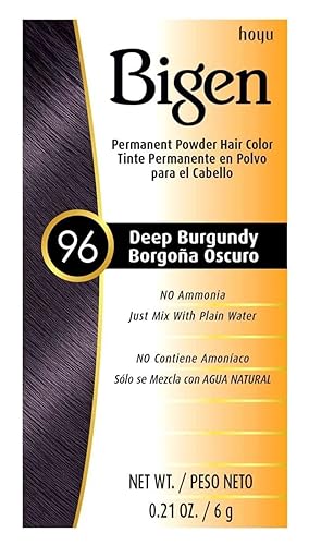 Bigen Permanent Powder Hair Color, Deep Burgundy 0.21 Ounce