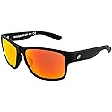 Birdz Eyewear Glide Sunglasses for Men or Women Scratch Resistant Lens Lightweight Black Square Frame Red Mirror Lens