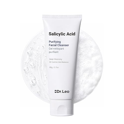 Dr.leo Salicylic Acid Cleanser, Acne Face Wash for Oily Skin - Daily Oil Control, Gentle Plant Extracts, 8 Amino Acids, Deep Cleans Minimizes Pores
