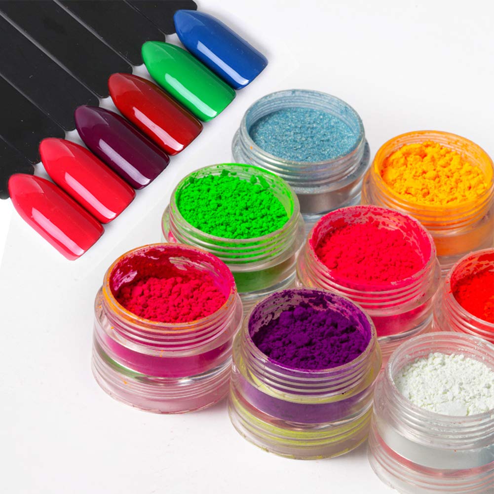 DAGEDA 24 Color Pigment Nail Powder Dust, Colorful Iridescent Glitter Ultrafine Luminous Pearlescent High-Gloss Halo Powder, 3D DIY Nail Art